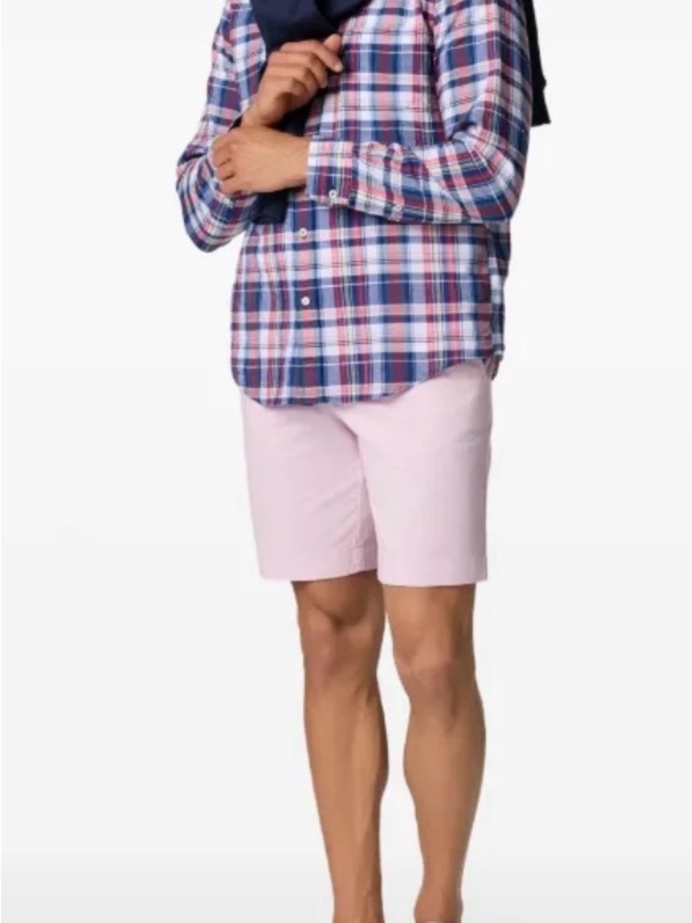 “346” Brooks Brothers Pink 34 Waist Flat Front 9” Inseam Cotton Chino Shorts